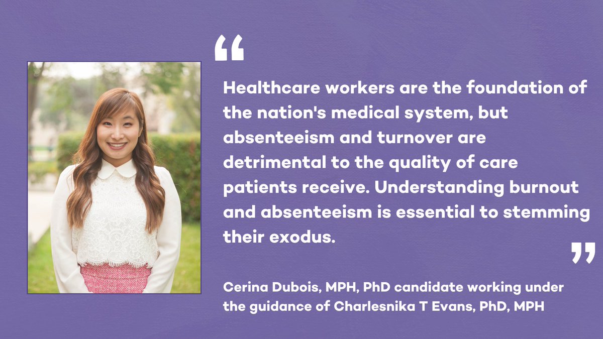 📝New student research📝 To better understand healthcare worker burnout, researchers analyzed survey responses, looking at the association of work absenteeism and frequency of thoughts in leaving current job. pubmed.ncbi.nlm.nih.gov/38093812/