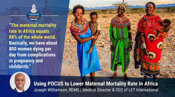 Listen in as Joseph Williamson, RDMS discusses how POCUS is being used to lower maternal mortality rates in Africa 👉 bit.ly/3IlZI3f