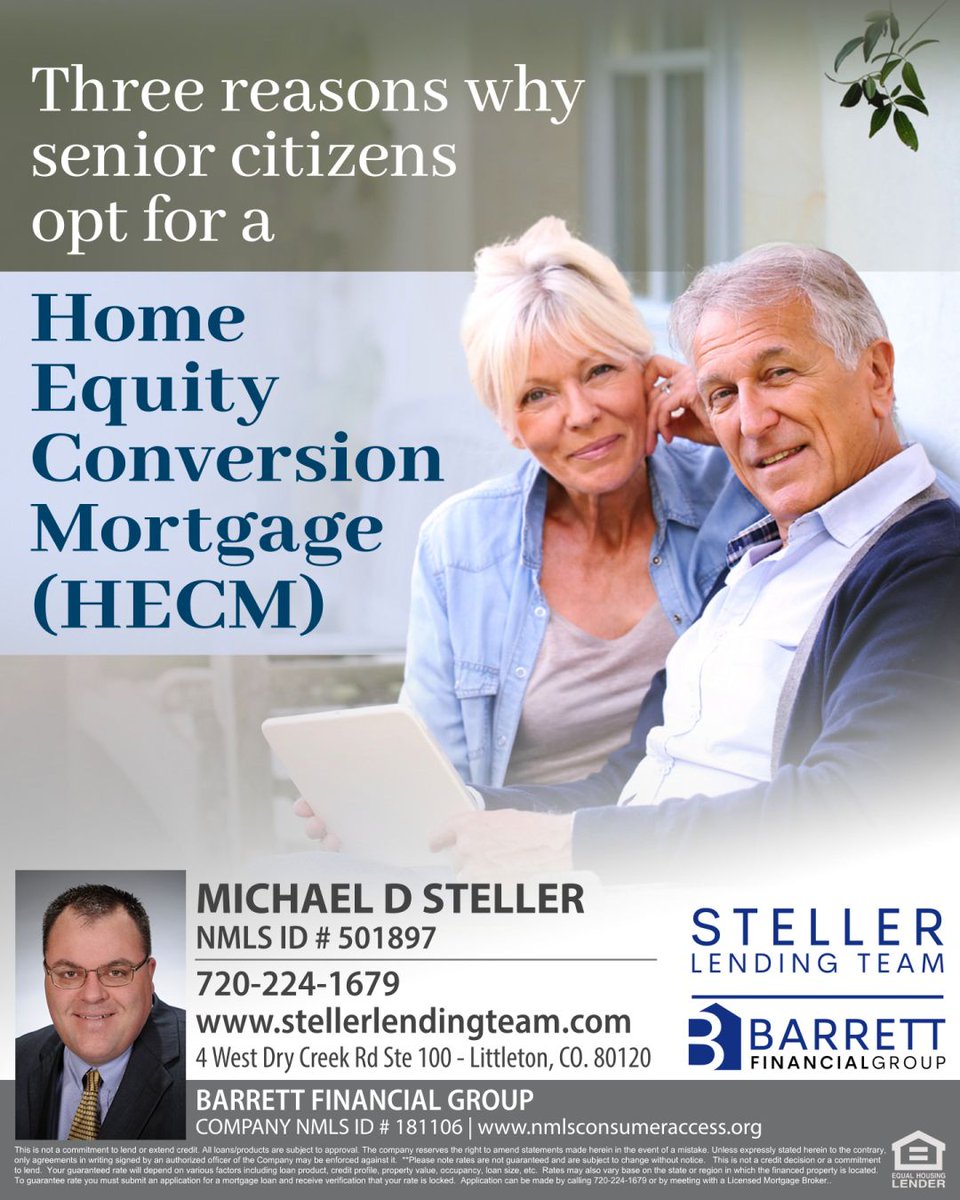 1. Supplementing Retirement Income

2. Paying Off Debts

3. Funding Home Improvements

Seniors should consult with a financial advisor or an HECM or Reverse Mortgage specialist before making any decisions. Call me if you have any questions.