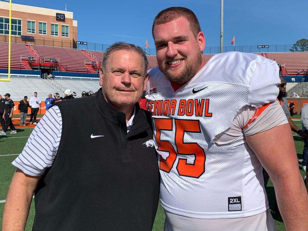Arkansas Razorback Football (@razorbackfb) on Twitter photo Great to see our man <a href="/beaux_knows_/">Beaux Limmer</a> at <a href="/seniorbowl/">Panini Senior Bowl</a> practice! Check Beaux out at noon on Saturday on <a href="/nflnetwork/">NFL Network</a>. Great to see our man <a href="/beaux_knows_/">Beaux Limmer</a> at <a href="/seniorbowl/">Panini Senior Bowl</a> practice! Check Beaux out at noon on Saturday on <a href="/nflnetwork/">NFL Network</a>.
