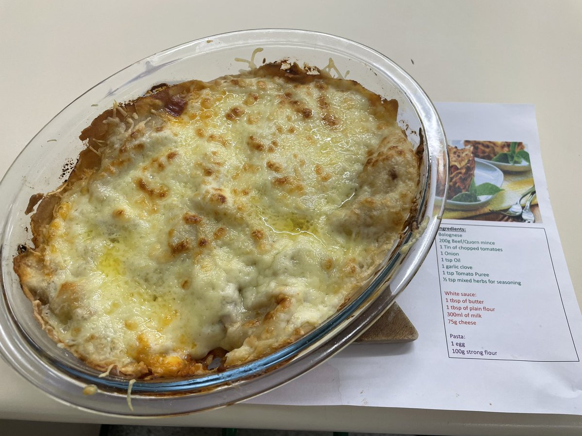 As a final lesson with year 9 today they were challenged with a skills test. Lasagne from scratch with excellent outcomes!