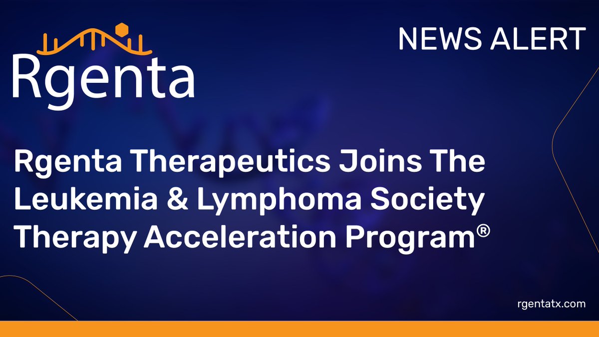 Rgenta Therapeutics (@rgentatx) on Twitter photo Rgenta Therapeutics Joins The Leukemia & Lymphoma Society Therapy Acceleration Program®.
prn.to/3HHRgdk
<a href="/LLSusa/">The Leukemia & Lymphoma Society</a> #LLSTAP #RNATargeting #SmallMolecule #Oncology Rgenta Therapeutics Joins The Leukemia & Lymphoma Society Therapy Acceleration Program®.
prn.to/3HHRgdk
<a href="/LLSusa/">The Leukemia & Lymphoma Society</a> #LLSTAP #RNATargeting #SmallMolecule #Oncology