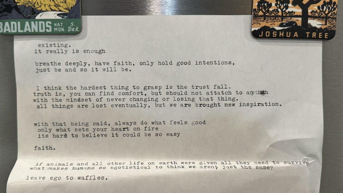 was cleaning out my junk drawer and found something i typed a few months back. someone let me cook