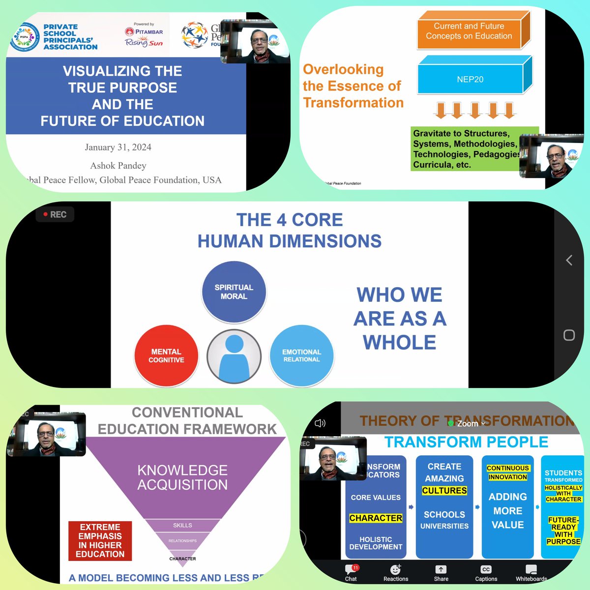 Attended webinar on Visualizing the true purpose and the future of education by PSPA presented by our Director Sir @ashokkp
#AmritKaal 
#globalpeace 
#transformeducation 
#knowledgeacquisition
@Ahlconpublic1 @MamthaSays @aarathik007 @seemasoniaps  @GanguliKuhu