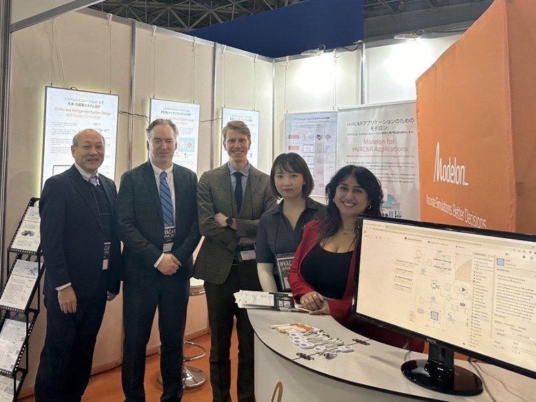 Modelon's tweet image. Day 2 of the 43rd HVAC&amp;amp;R EXPO in Japan was great! 

Tim Willert, Simulation Engineer, shared how #ModelonImpact and our component libraries enhance the design and simulation process during his HVAC&amp;amp;R System Simulation and Modeling presentation. 💻

Visit us at Booth 78!

#HVAC