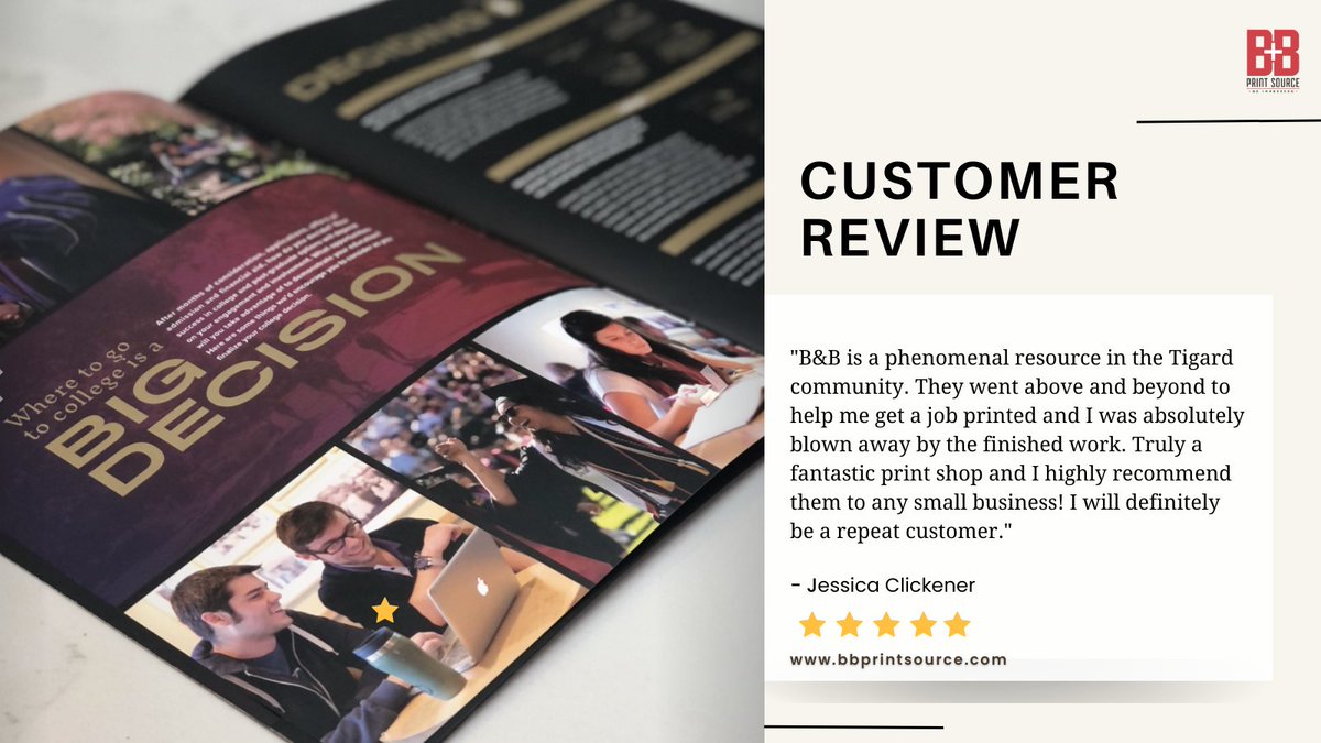 BBPrintSource's tweet image. Being able to partner with businesses to create magical pieces is something we will never take for granted! Check out what Jessica had to say about her experience with us. 🫶
.
.
.
#bebold #portlandprinter #portlandoregon #commercialprinter #graphicdesigns #printing