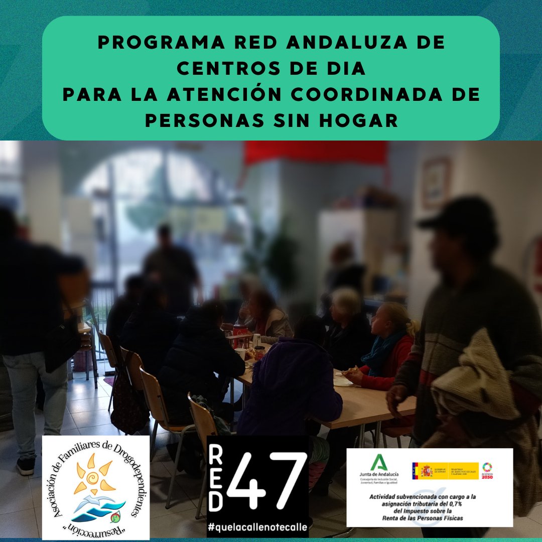 Durante el año 2024 continuamos interviniendo con personas sin hogar. PROGRAMA RED ANDALUZA DE CENTROS DE DIA PARA LA ATENCIÓN COORDINADA DE PERSONAS SIN HOGAR - @Red47 Trabajamos para visibilizar la realidad de las personas en situación de #sinhogarismo @IgualdadAND #sinhogar