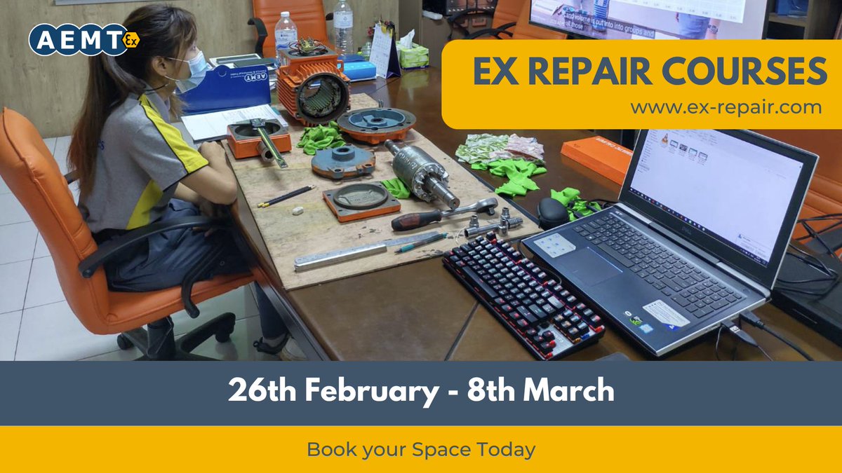 AEMT_Updates's tweet image. We will be delivering our online EX Repair Training and Refresher course from 26th February to the 8th March.

For more information or to book, visit : theaemt.com/ems-event-cale…

#electricmotors #exrepairs #rewinding #pumps #hazardousareas