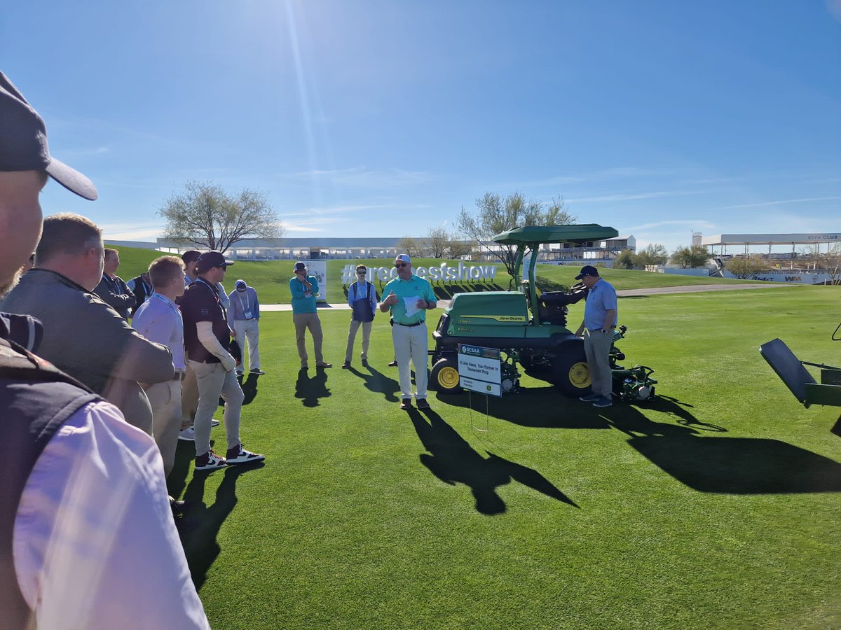 Billy_ok87's tweet photo. Great few days spent at the education seminars.  Especially spending time with @JamesBledge seeing an insight into the 151st open in Royle Liverpool. Getting the chance to see @tpcscottsdale with @JohnDeere was special.  @ATPI21 @GaryByrne_  @GCSAA @GCSAAConference https://t.co/8AiN8vjlMA