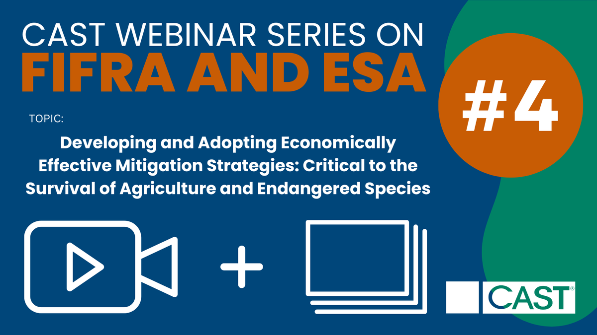 CASTagScience's tweet image. Missed CAST's fourth webinar on FIFRA-ESA? No worries! Watch the recording and download the slides now. 🌐 Explore the intersection of pesticide registration and mitigation strategies #CASTWebinar #CASTPaper #FIFRA #ESA #agriculture 

Watch it now: cast-science.org/fifra-esa-webi…