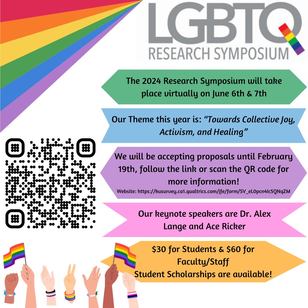 The 2024 Call for Proposals is live!  Our theme is “Towards Collective Joy, Activism, and Healing” and proposals are due Feb. 19th. We hope you'll submit and join us on June 6-7 for the virtual conference. Submit here: kusurvey.ca1.qualtrics.com/jfe/form/SV_eL….