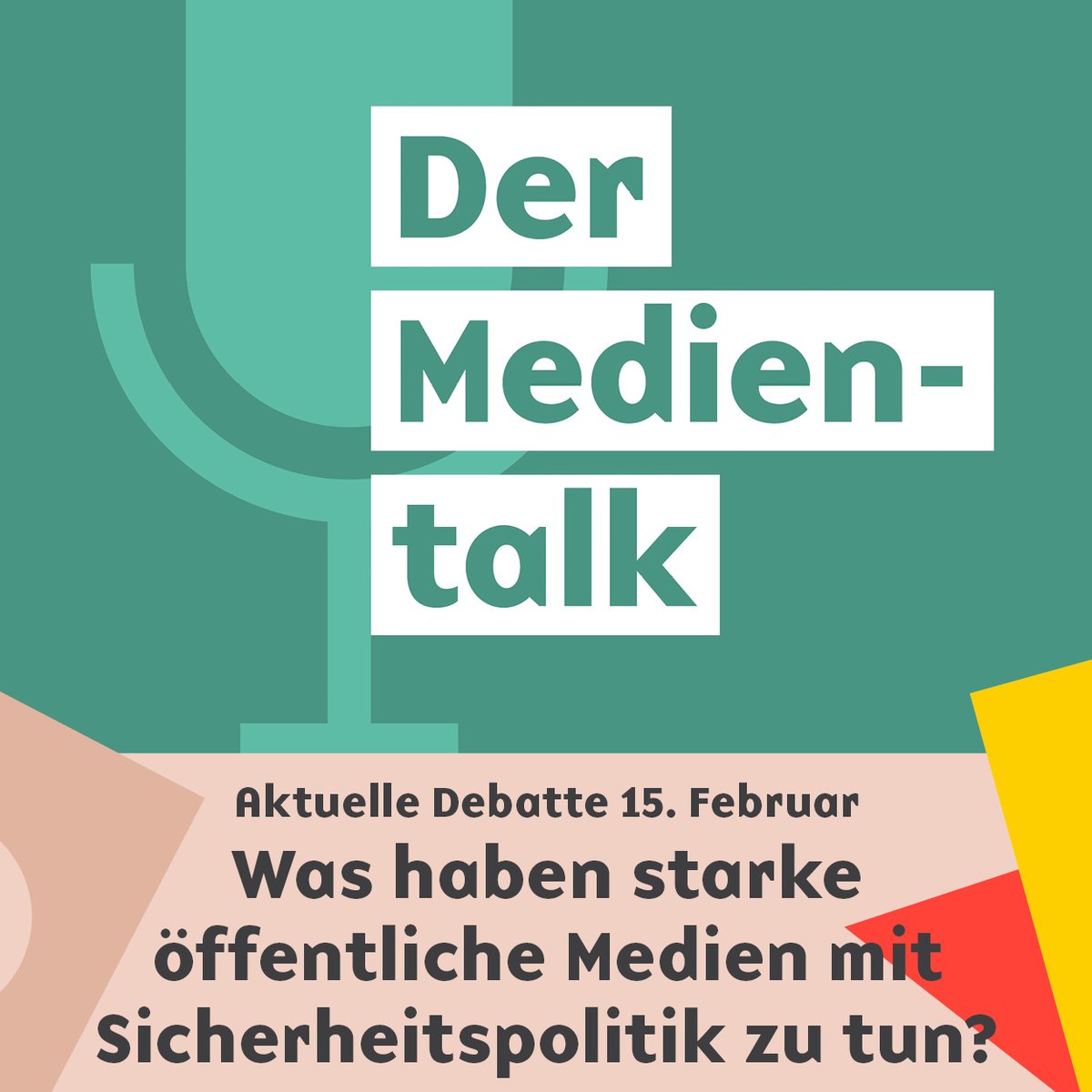 #Medientalk am 15. Februar 2024 zum Thema: Was haben starke öffentliche Medien mit Sicherheitspolitik zu tun? Diskussion mit @Georg_Haesler, Ursula Gabathuler @urgaba und @BennoZogg. ⌚ 18:15-19:45 Uhr 📍 Im 4. OG des Demokratie-Turms 👉 Anmeldung: bit.ly/3HHRr8c