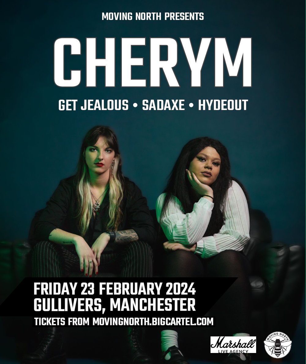 We're so excited to announce we are FINALLY playing Manchester with <a href="/cherymofficial/">CHERYM</a> 50% of tickets are sold so don't wait as this is our FIRST gig of the year! We really can't wait to meet you guys 💜🖤
Can't wait to play beside Sad Axe and Get Jealous bit.ly/cherymcr