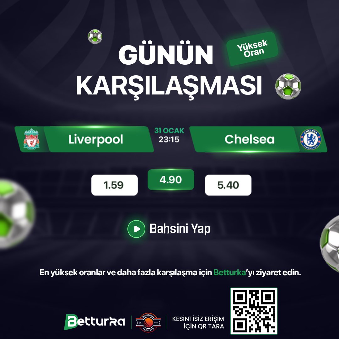 🔴 Liverpool mu? 
💙 Chelsea mi? 

Bu dev mücadeleyi kaçırmayın! Premier Lig'in iki devini Betturka online bahis sitesinde bir araya getiriyoruz.
Avantajlı oranlar ve heyecan verici canlı bahislerle kazanmaya başlayın! 🚀⚽ #Liverpool #Chelsea #PremierLig #CanlıBahis #Betturka