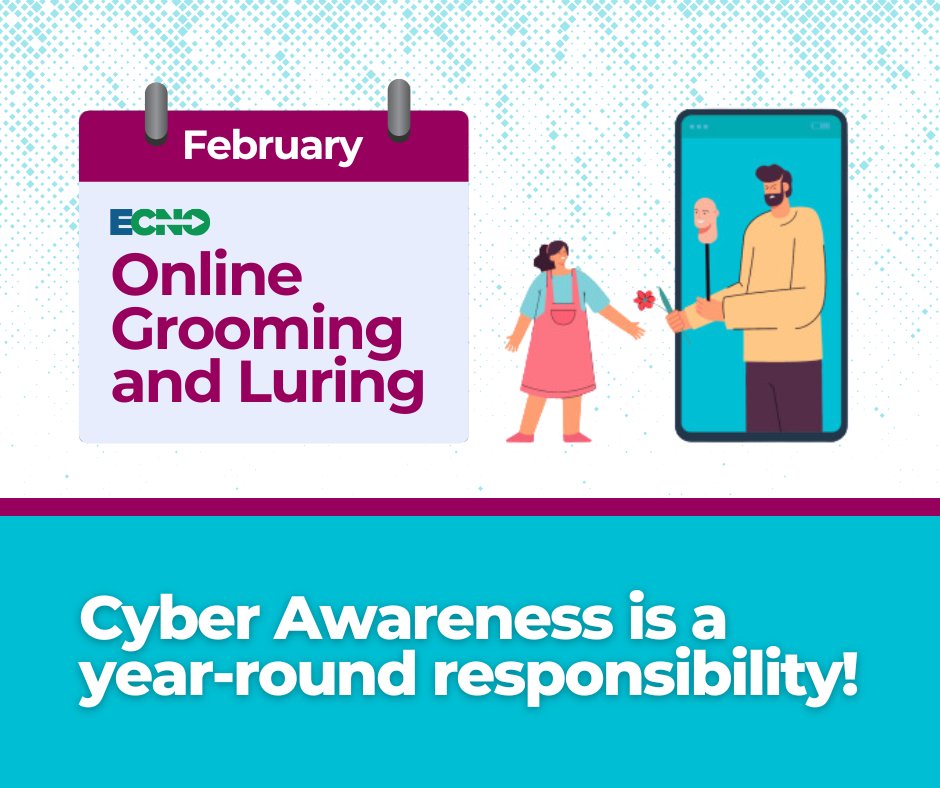 Encourage #CyberAwareness all year long! This month, we're addressing the importance of staying vigilant and safe against digital predators who prey on children and youth for sexual exploitation.

Find resources and learn more at ecno.org/cyber-awarenes…
