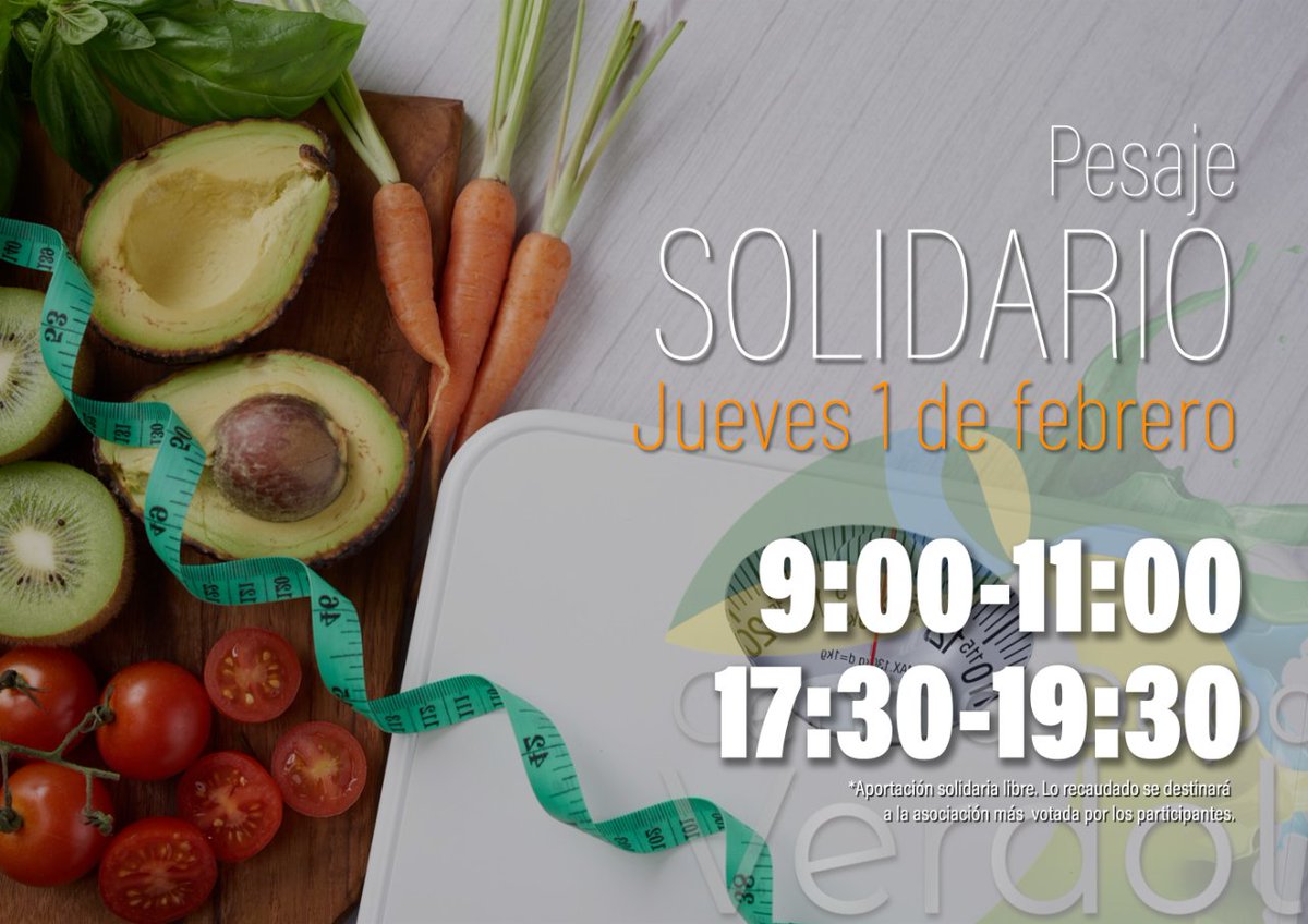 Mañana nueva edición de nuestro habitual pesaje solidario a cargo de nuestra nutricionista Montse. Te esperamos 😉