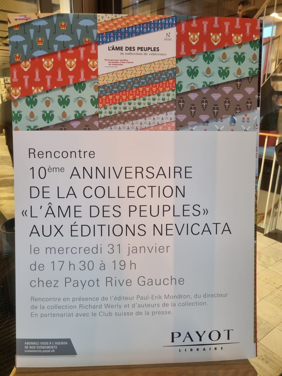 Plaisir de se retrouver à la librairie Payot de Genève avec les formidables auteur(e)s de <a href="/amedespeuples/">L'âme des peuples</a> <a href="/Marcovaude/">Aude Marcovitch</a> <a href="/GuyMettan/">Guy Mettan</a> <a href="/acrettenand/">André Crettenand</a> <a href="/genevapressclub/">Geneva Press Club</a> <a href="/Jaderens/">Jean-Arnault Dérens</a> <a href="/Zeldama_44/">Zeynep Ersan</a> @Serge_Enderlin <a href="/LuisaBallin/">Luisa Ballin</a>  Merci <a href="/ed_NEVICATA/">Éditions NEVICATA</a>