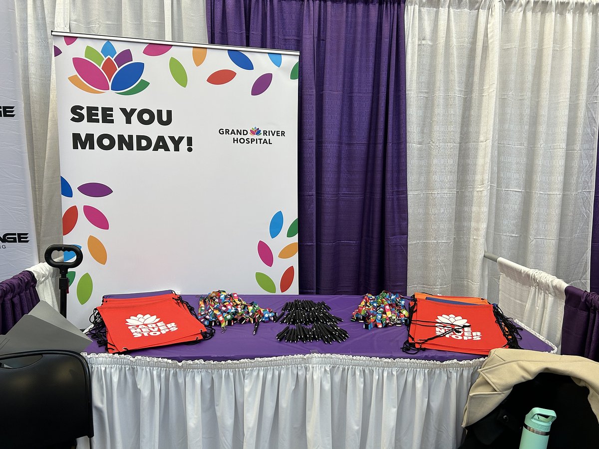 Come chat with us and allow us to learn more about you! At Grand River Hospital we foster a caring and welcoming environment, and we are excited to share that with you 😊 We are here until 2pm 🕑 #WesternU #hirewesternu #careerfair #jobfair