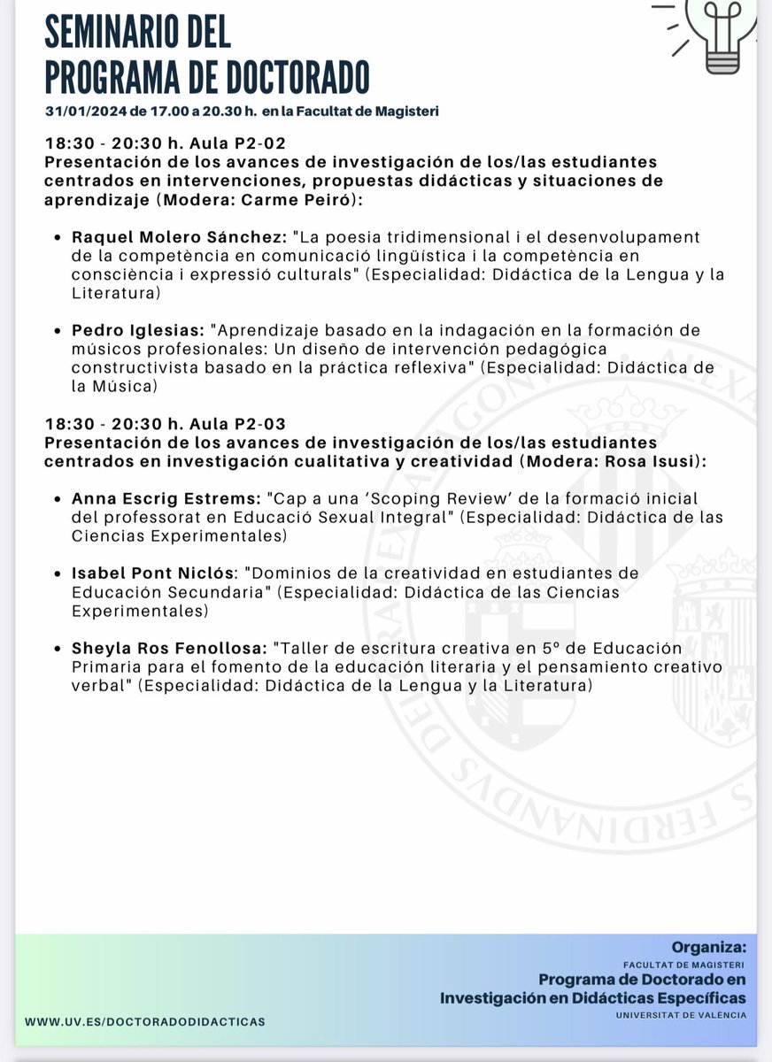 Máster Universitario Didácticas Específicas UV tweet media