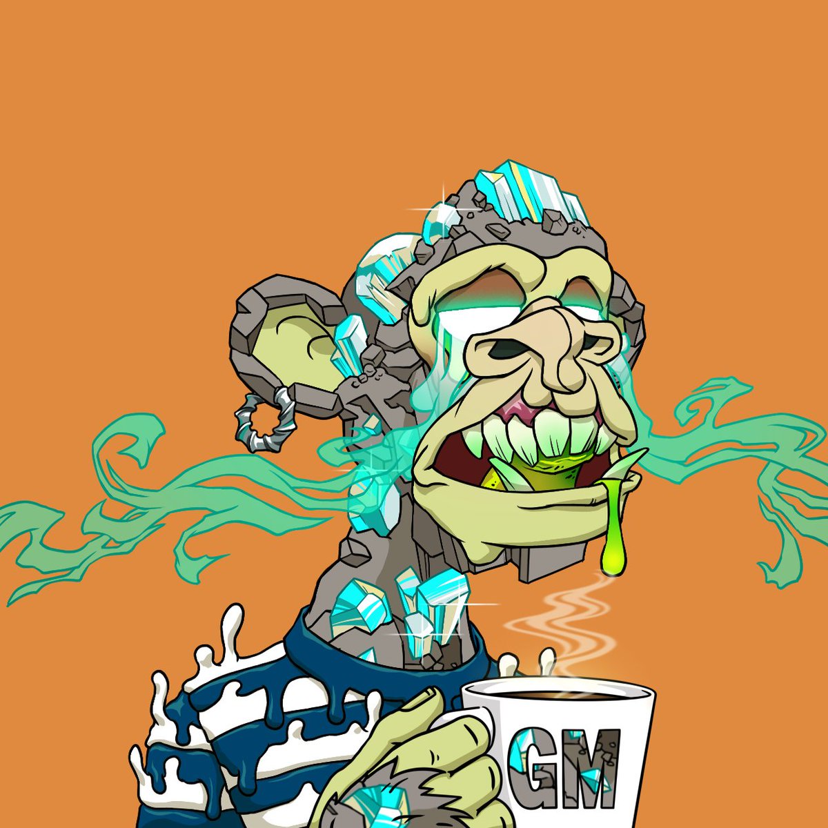 GM Legends ☕️
I couldn't resist this one. I just had to add it to my collection <a href="/BoredApeYC/">Bored Ape Yacht Club 🍌</a> 
Where is all my #mayc Fam?