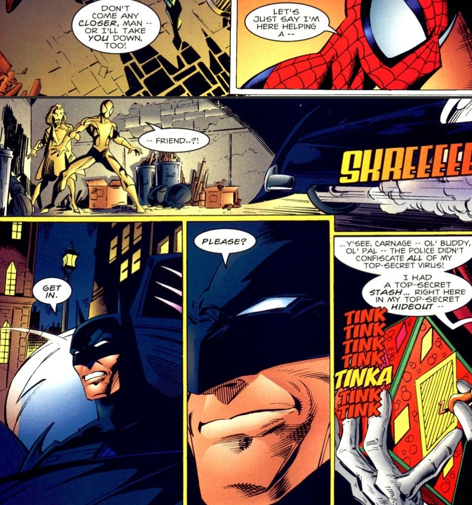 Batman asking Spidey nicely :3