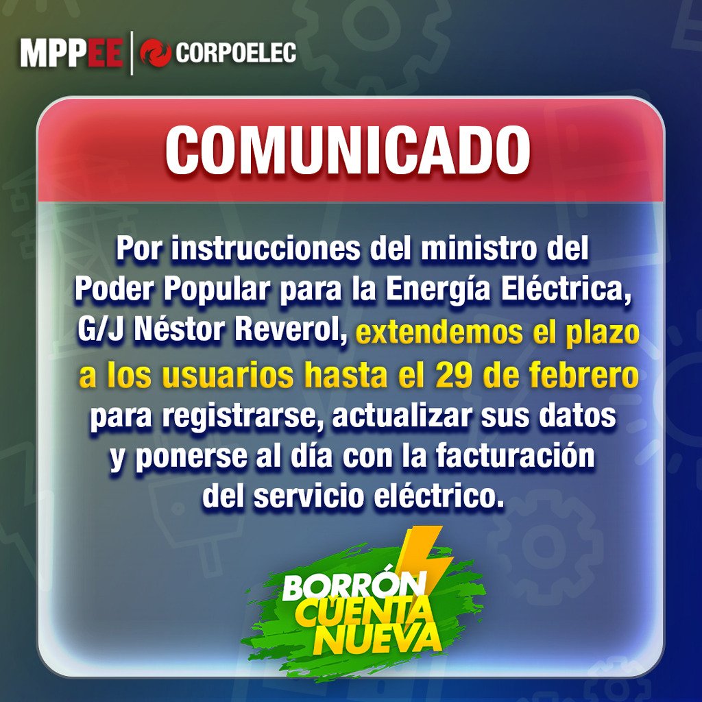 Corporación Eléctrica Nacional tweet media