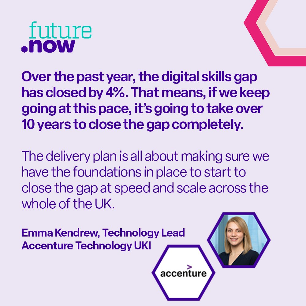 As part of our action plan to upskill adults with #DigitalSkills for Work, a group led by @AccentureUK's Tech Lead Emma Kendrew and @chintancsco, CTO of @Cisco is working to develop a shared national strategy. Read the delivery plan: futuredotnow.uk/roadmap-update…