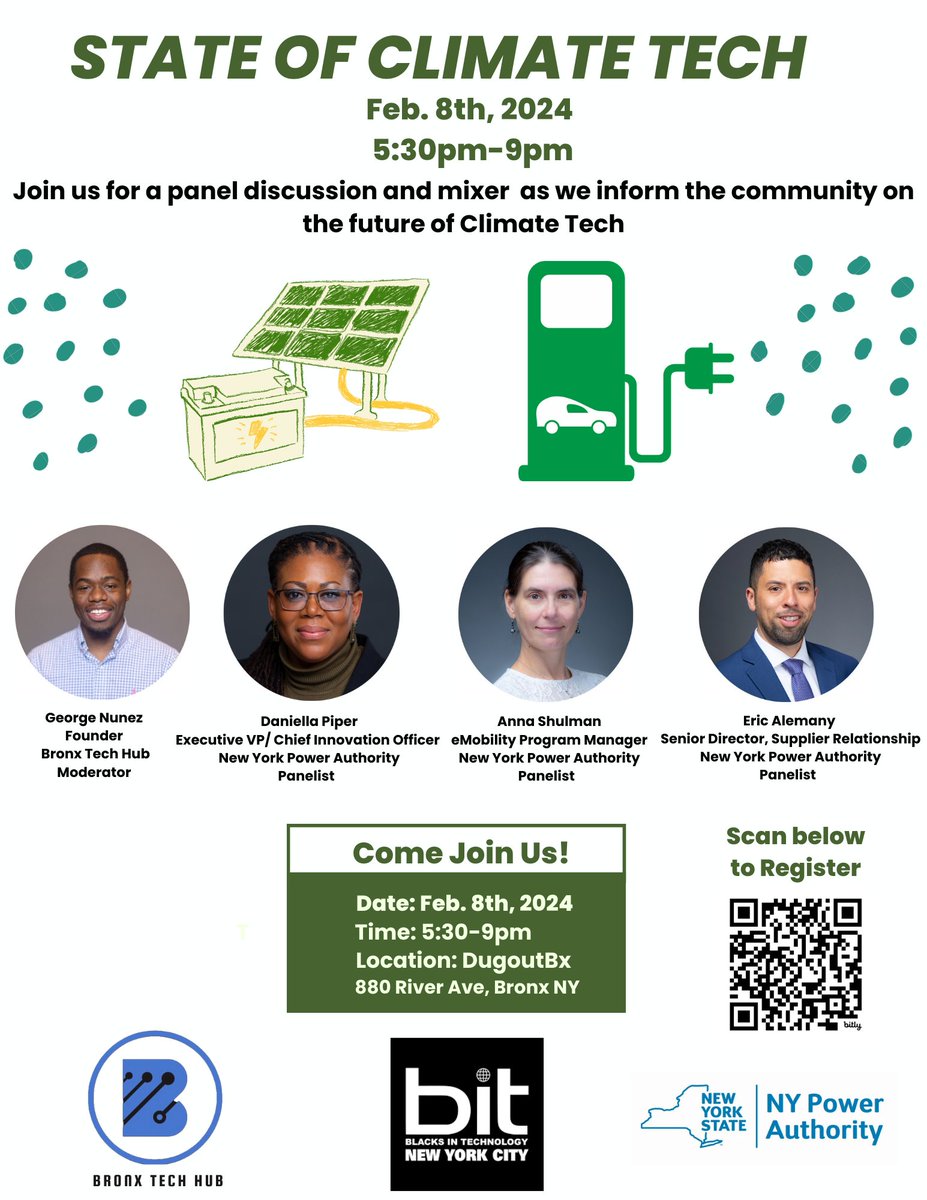 BlacksInTechNYC's tweet image. HAPPENING NEXT WEEK! We&apos;re hosting a panel discussion and interactive mixer to explore the forefront of climate tech. It&apos;s a conversation you wouldn&apos;t want to miss out on! #RSVP here: forms.gle/srcreZzo7ccevn… #blackintech #bitnyc #blacksintechnology @blkintechnology