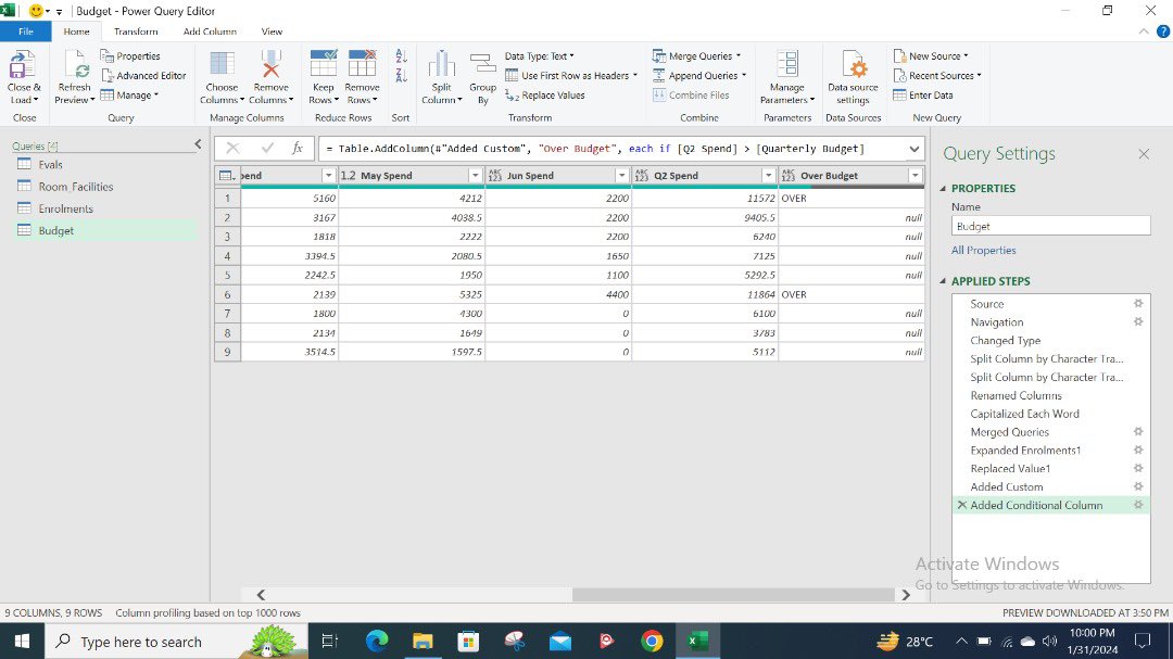 aadesolaa's tweet photo. Day 22 of #25daysofexcel
Power query continued. I learnt how to clean, organize and analyze data using features such as replace values, spilt column, pivot/unpivot columns, group by, change data types, remove duplicates, add custom column/column from examples and so on. https://t.co/czTVLb5NN7