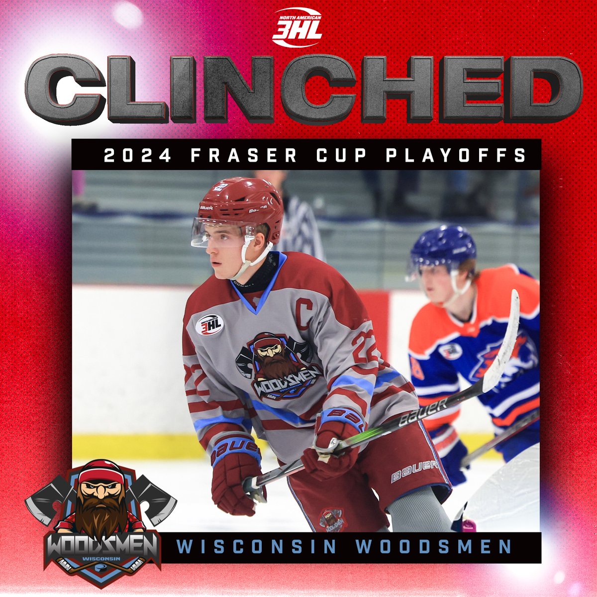 𝑪𝑳𝑰𝑵𝑪𝑯𝑬𝑫
The Wisconsin Woodsmen have punched their first ever 🎟️ to the 2024 Fraser Cup Playoffs!