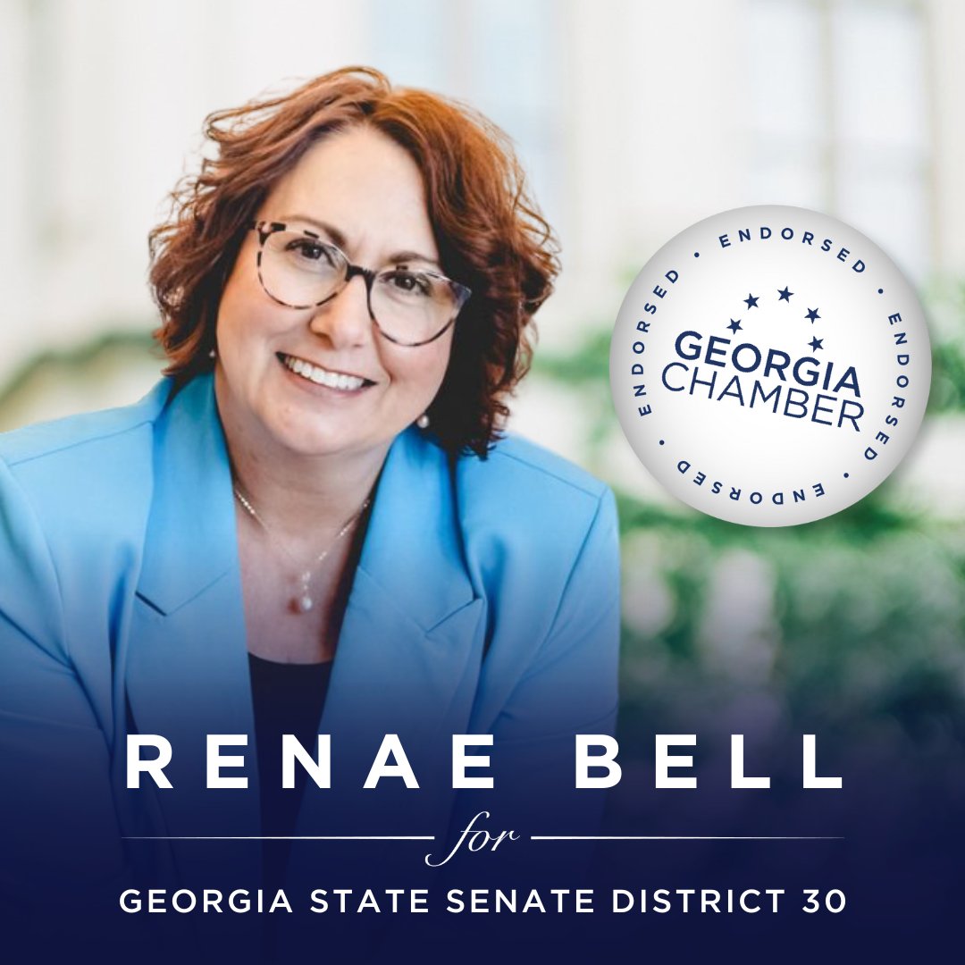 The Georgia Chamber endorses Renae Bell in the Georgia State Senate District 30 Special Election set for Tuesday, February 13, 2024. #gapol PRESS RELEASE: loom.ly/tH8vko8