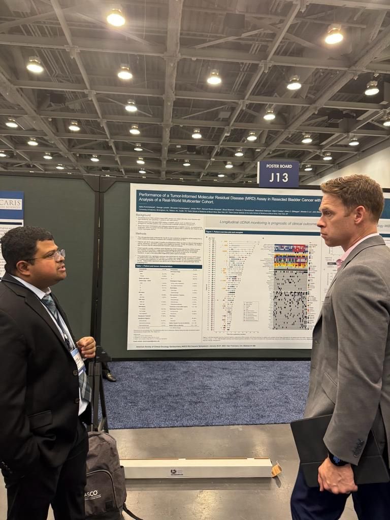 Wrap up of our ctDNA evidence presented at @ASCO #GU24. Our superstar leader @ShrutiS97567202 and great collaborator @arnabguonc present our latest RWE on the utility of ctDNA in Variant Histology MIBC. Overall, ctDNA status post-cystectomy continues to show strong prognostic…