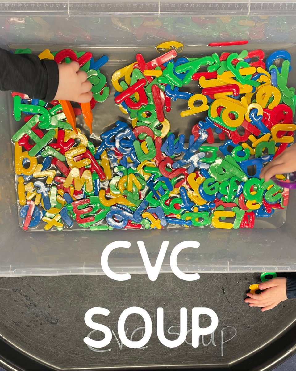 MrsGelston's tweet photo. Cvc soup! P1 asked if they could spell any wordsβ¦π€ Why do P1 love π©?π
#readingisfun #literacy #eyfs #tufftray #waterplay #playbasedlearning #learningthroughplay #playistheway #finemotorskills #cvc #reading #p1fun #literacymatters #blending #phonics #rwi #p1a #cps #fun https://t.co/pGoZ7iCC6K