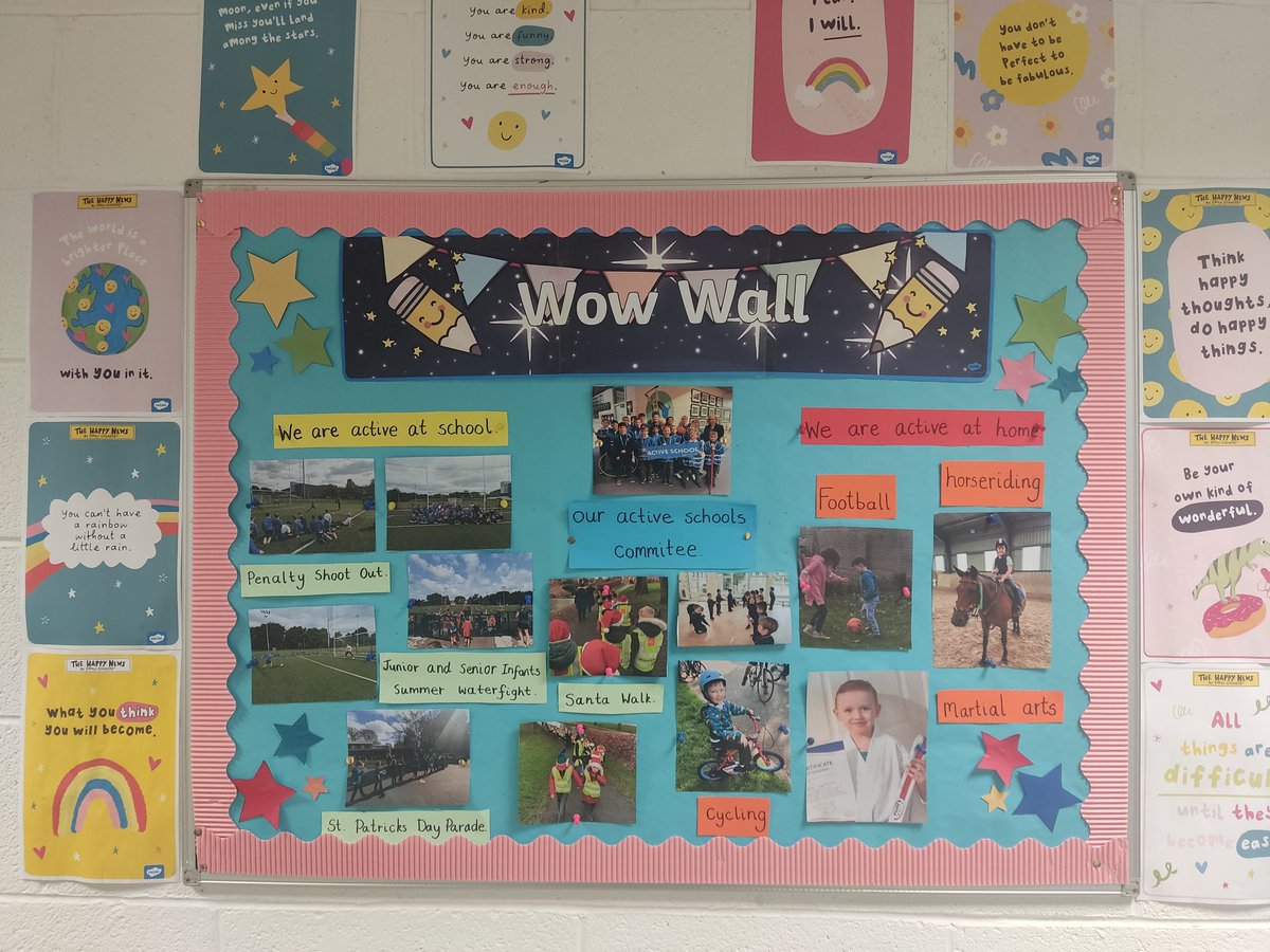 Our Active Wall Displays show the many ways we are active at home and at school!