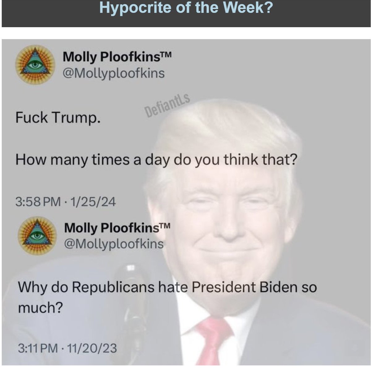 MercyGrace's tweet image. Hey @Mollyploofkins Why do you hate Trump so much?
Forgive him. He ruins your blood pressure. Forgiveness is good for your heart.