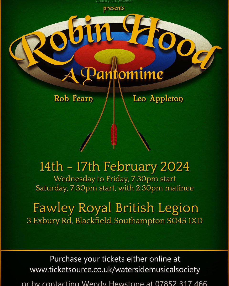 Please support our friends at @WMS_AmDram who are producing #RobinHood in Fawley this half term
