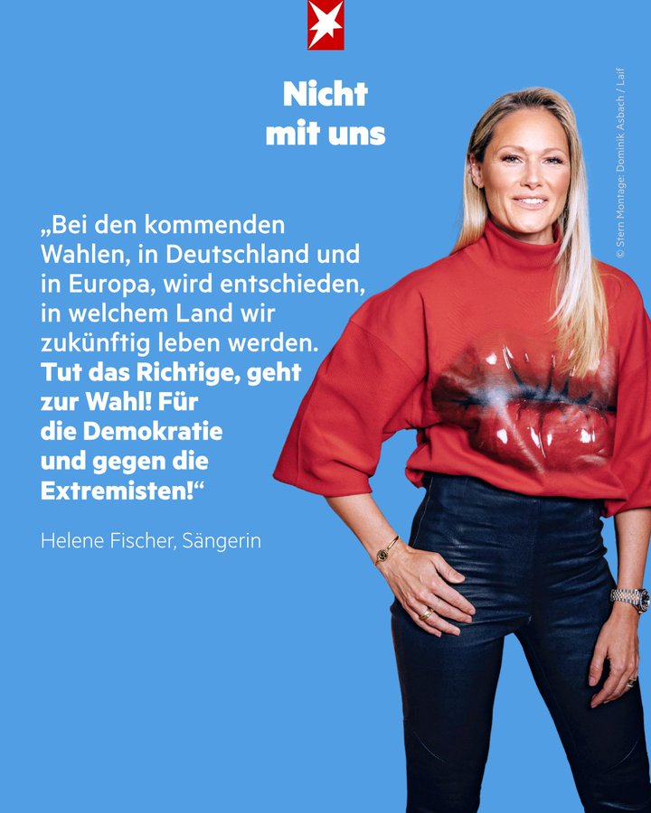 Die Hintergrundfarbe passt schon mal. Blau.

Dankeschön Helene. Ich werde das Richtige tun und AfD wählen. Für ein sicheres und lebenswertes Deutschland.

#nichtmituns