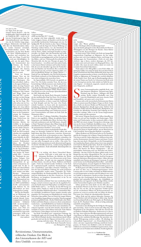 Früher lasen sich Texte der Neuen Rechten manchmal wie eine Flaschenpost - Heute, in den Büchern von Maximilian Krah oder Martin Sellner, ist das Geheimbündlerische weg. Jetzt geht es offen um die Macht, um Umsturz, Revolution. Mit Lenin-Zitaten! Mein Stück in <a href="/DIEZEIT/">DIE ZEIT</a>