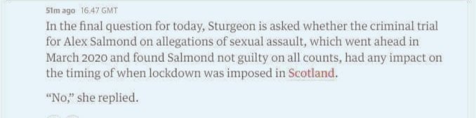 Can ANYONE explain why today's last question to Nicola Sturgeon was remotely related to the Covid Inquiry?