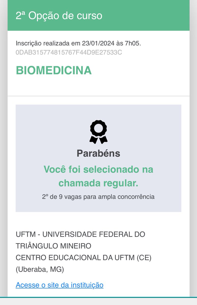 giIvmore's tweet photo. 2° lugar biomed uftm! (nao vou poder cursar, mas mesmo assim) 🤑 https://t.co/jpZYyoNR6D