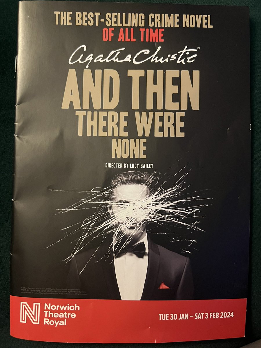 Really enjoyed seeing ‘And Then There Were None’ at <a href="/NorwichTheatre/">Norwich Theatre</a> - a brilliant adaptation of an Agatha Christie classic! Wonderfully acted and we were kept on our toes until the end, it’s definitely worth a watch if you can see it before its Norwich run ends this weekend!