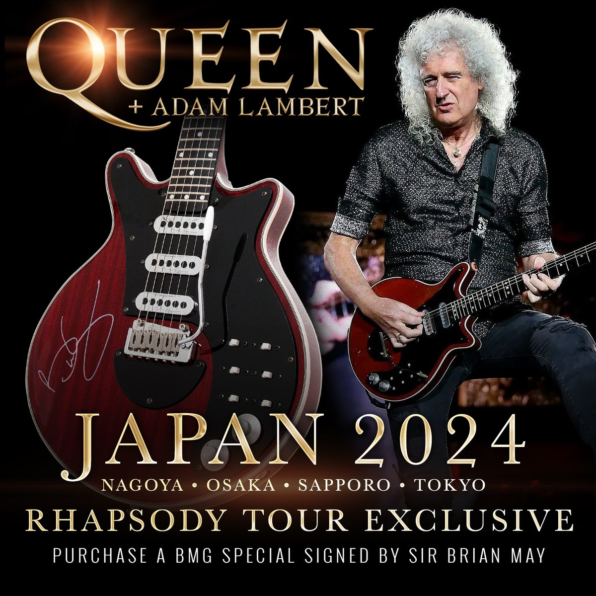 Celebrating @QueenWillRock+@AdamLambert's triumphant return to Japan, @BrianMayGuitars and @DrBrianMay have teamed up once again to offer fans an exclusive opportunity to get their hands on a unique, autographed collector's item. Head to BrianMayGuitars.co.uk for full details.