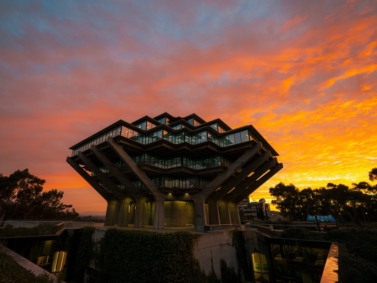 UCSanDiego's tweet image. A magical sunrise occurred over Geisel Library this morning. 🌞 🌅 💛☁️  

Photos by: @erikjepsen on Instagram 

#UCSD #UCSanDiego #GeiselLibrary