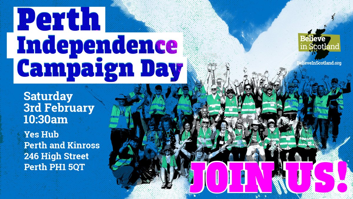 Have you registered for the BiS Perth Independence Campaign Day this Saturday - 03/02/24?
Why not join us for a great day out campaigning for Scotland