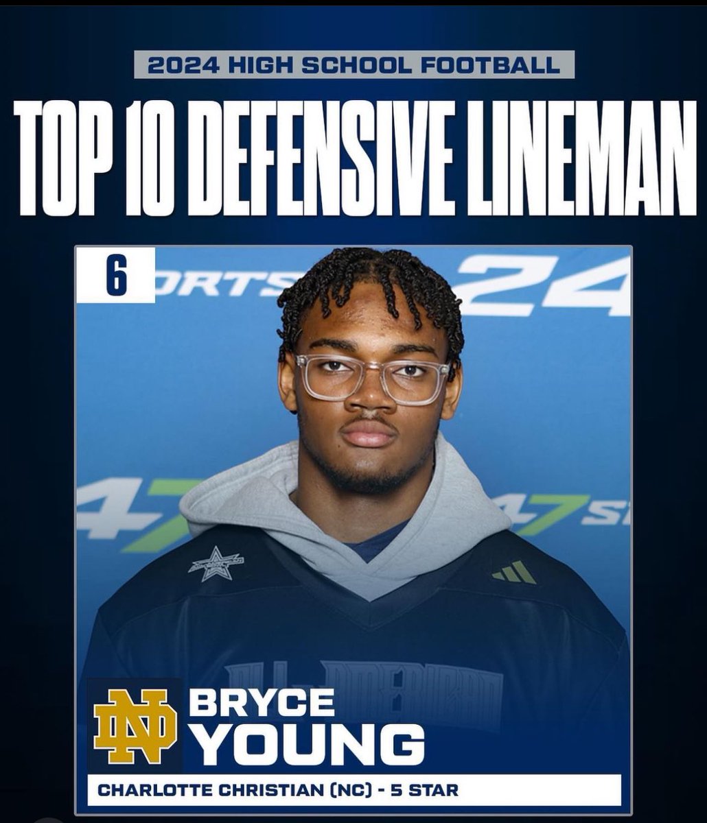 .@BryceYoung_22 moves into the top 10!! Very bright future ahead at @NDFootball!! ⚔️⚔️⚔️ @langstonwertzjr @charchristfb @CharChristAD @pepman704