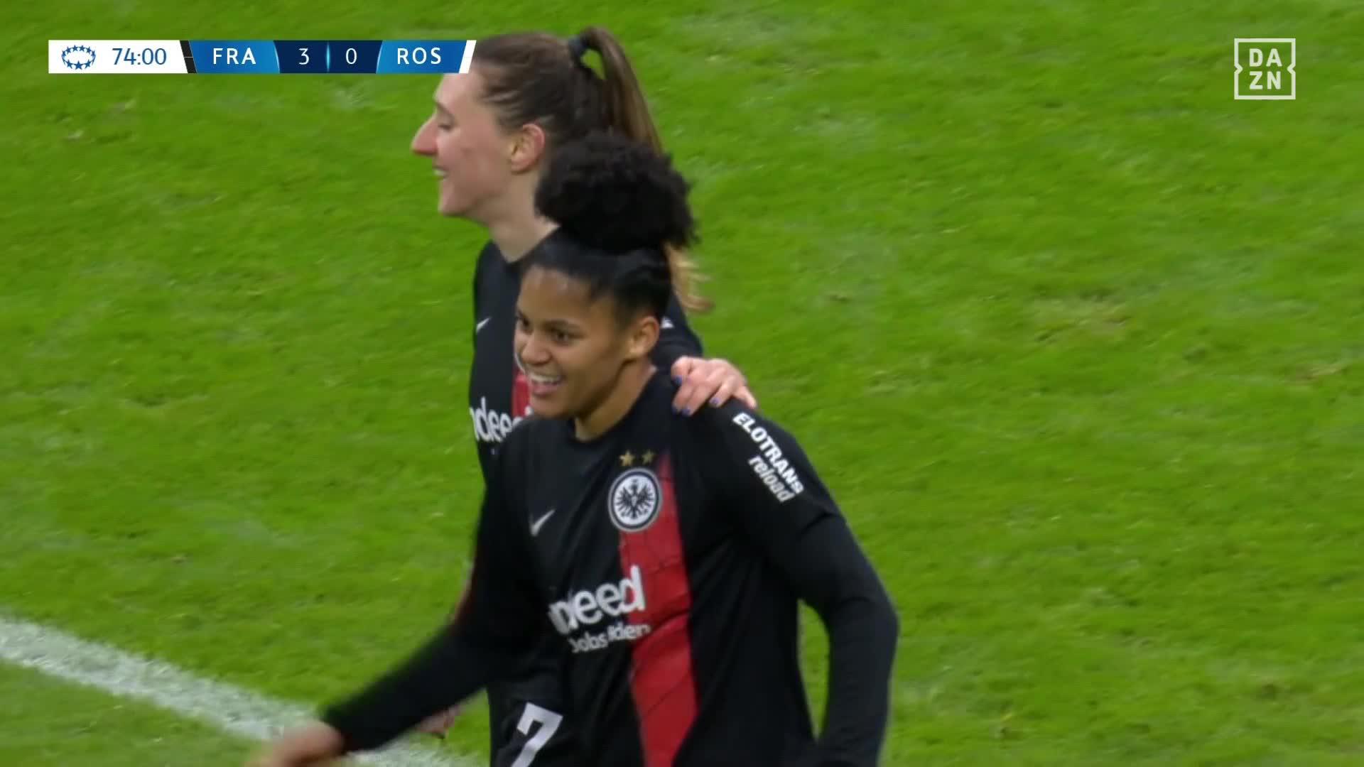 Front three are COOKING! Shekiera Martinez makes NO mistake. 🤝Watch the UWCL LIVE for FREE on DAZN 👉  #UWCLonDAZN