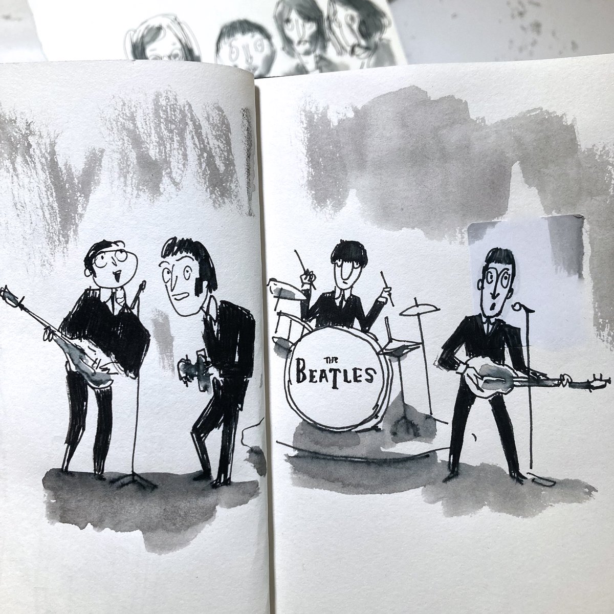 Some fab fellas from the sketchbook. #doodle #penandink #Beatles