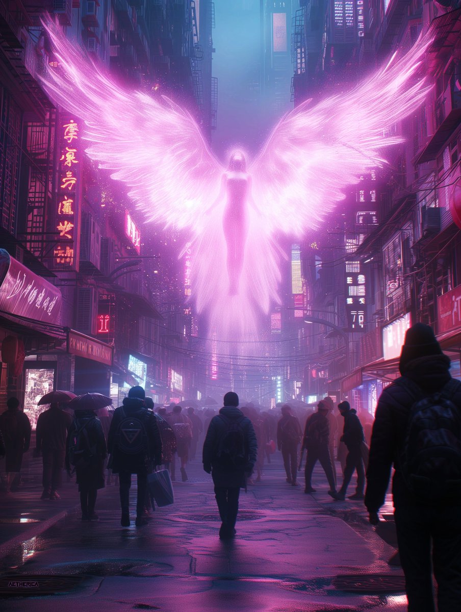 AethericaX's tweet photo. Location: Shopping District
The holograms lead the way.
World: #CodexNeon | #Worldbuilding | #MidjourneyV6 | #ConceptArt