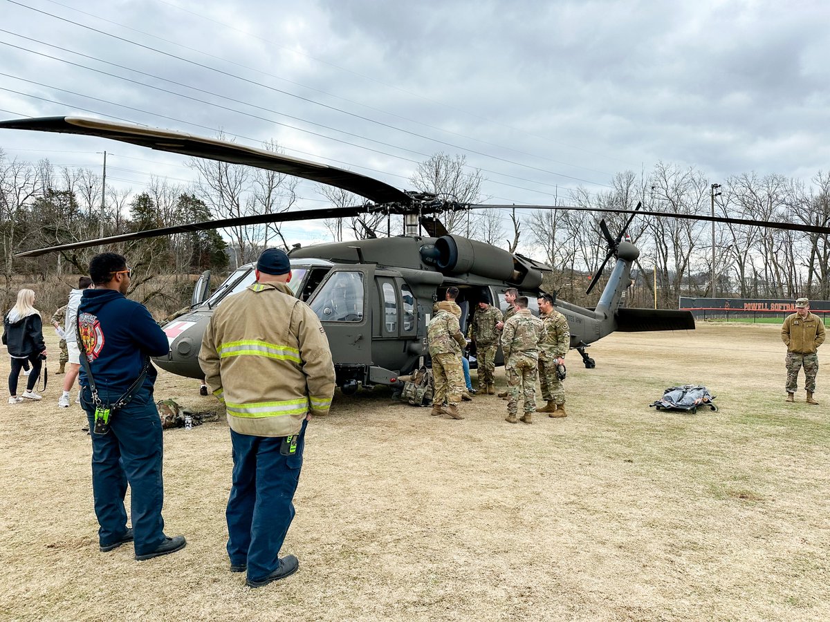 Powell High School's Aviation Flight pathway is soaring to new heights! ⛑

Earlier today, a Medevac Blackhawk helicopter landed on their practice field for students to explore the aircraft and learn from the <a href="/AirNatlGuard/">Air National Guard</a> Flight Crew! 🚁