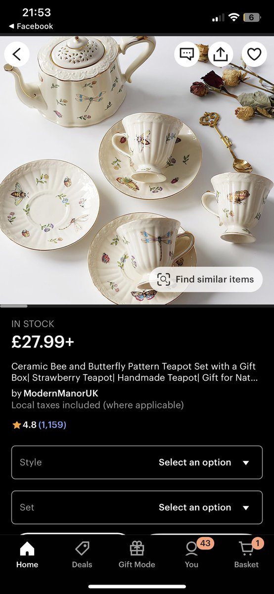 SarahDa63774361's tweet photo. You know you’re getting older when you’re looking at tea sets 😍 #etsy #teasets 🫖☕️ https://t.co/7d2kJuluH0